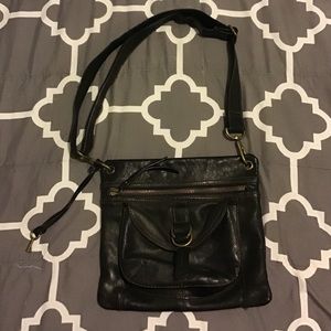 Black leather purse